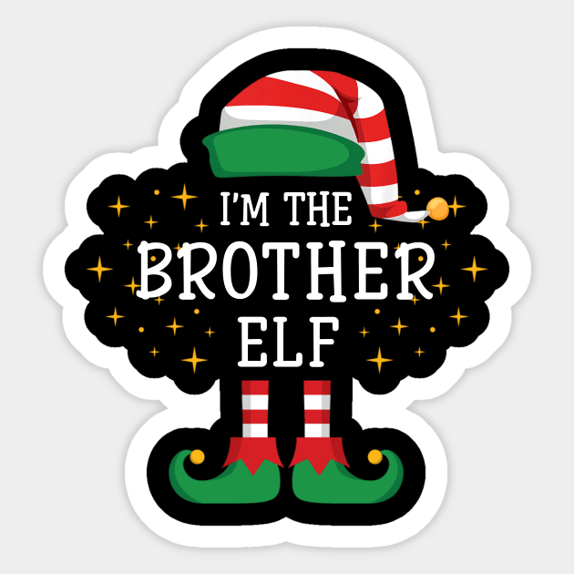 I'm The Brother Elf Matching Family Christmas Pajama Sticker by Damsin